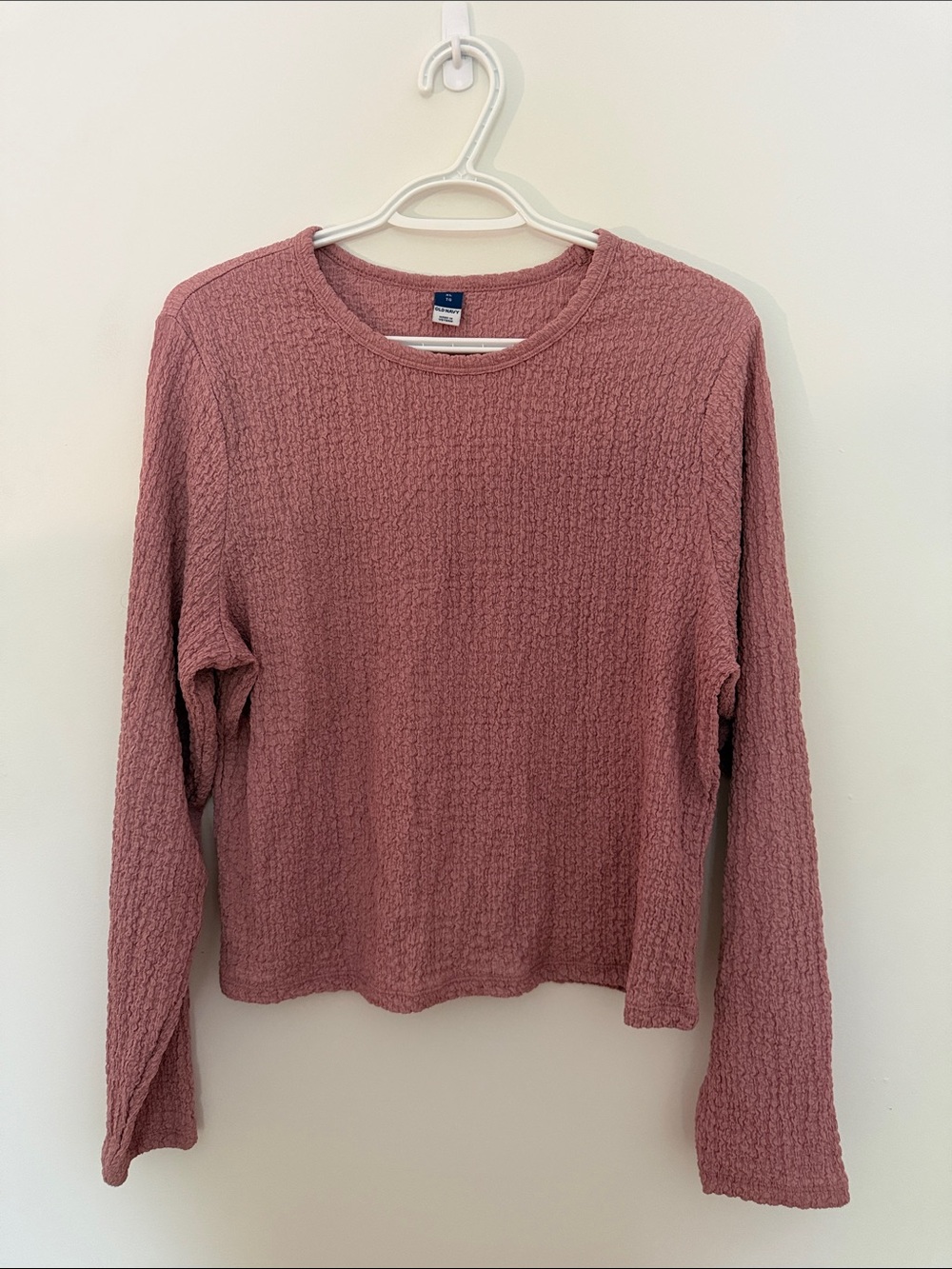 Old Navy Rose Waffle-Knit Long Sleeve Top